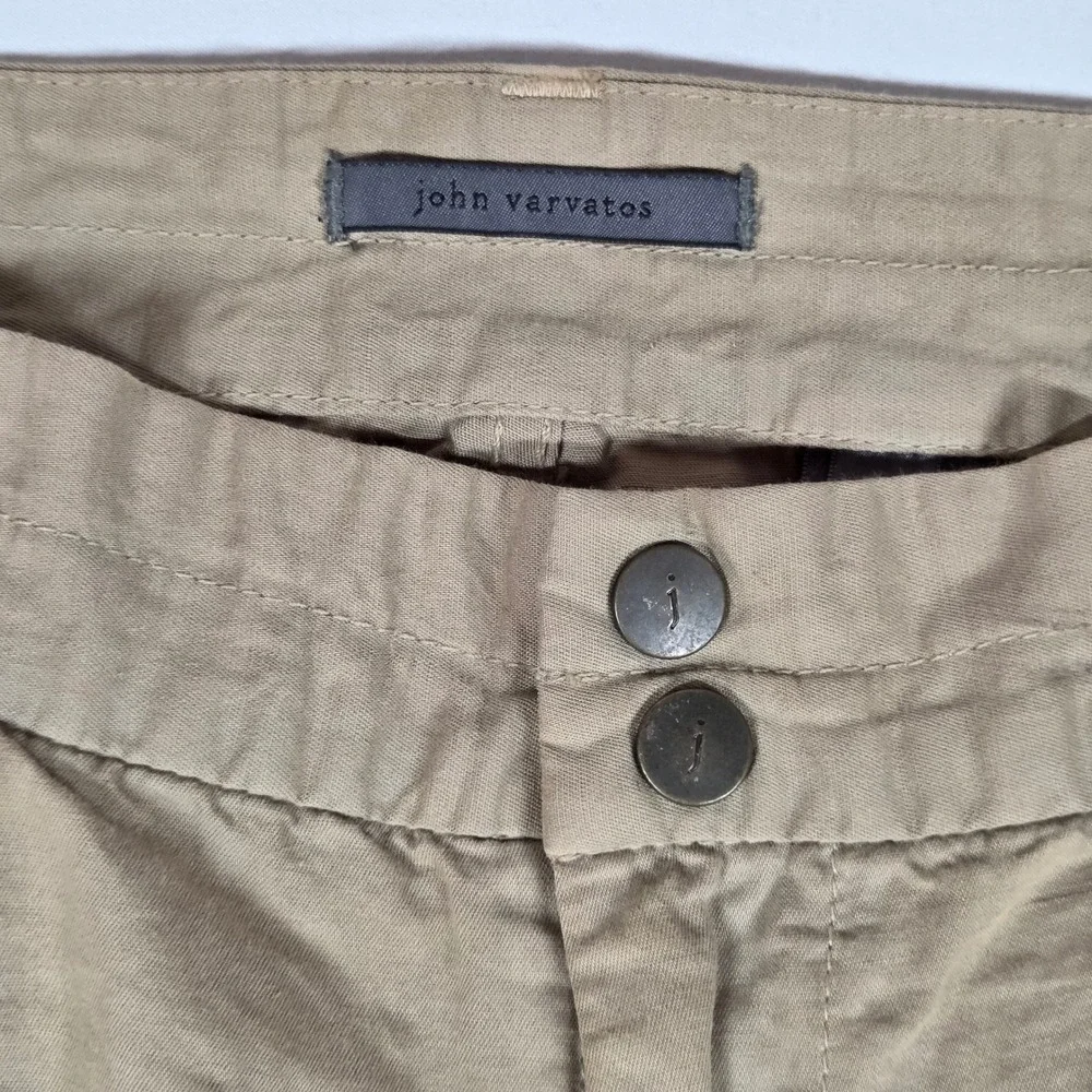 John Varvatos Tan Linen Cotton Straight Chino Pants Mens Size 54 EU 37 US Khaki